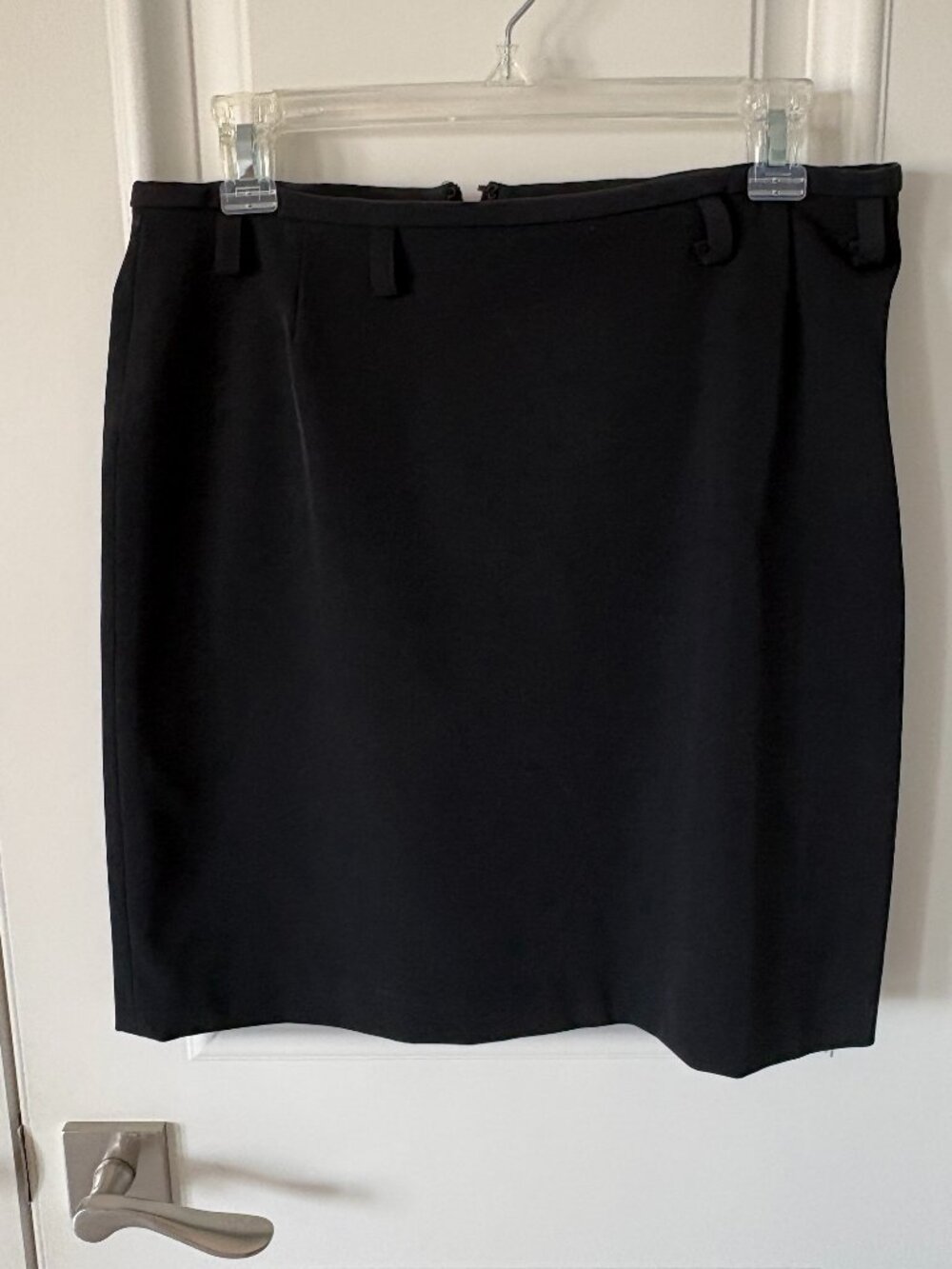 Black straight mini skirt